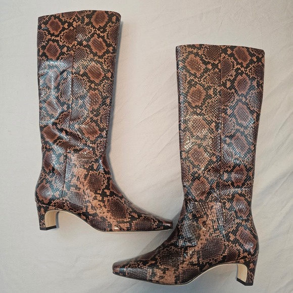 Antonio Melani 7.5 Mades Patent Leather Snake Prink Tall Heeled Boot NWOB $198 - Picture 3 of 14